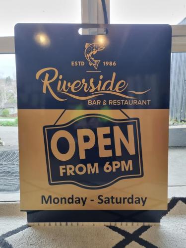 Riverside Bar & Restaurant Footpath Sign